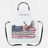 ペンシルバニア州マップ統一された州ヴィンテージUSA エプロン (正面)