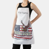 ペンシルバニア州マップ統一された州ヴィンテージUSA エプロン (インサイチュ)
