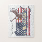 ペンシルバニア州マップ統一された州ヴィンテージUSA ジグソーパズル (縦)