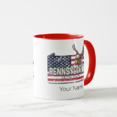 ペンシルバニア州マップ統一された州ヴィンテージUSA マグカップ (正面右)