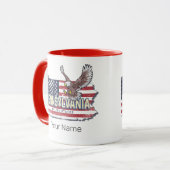 ペンシルバニア州マップ統一された州ヴィンテージUSA マグカップ (正面左)