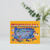 ペンシルバニア州マップ葉書 ポストカード (スタンド正面)