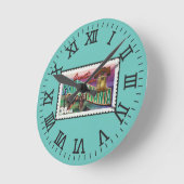 ペンシルバニア州切手からの挨拶 ラウンド壁時計 (傾斜)