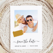 ペンシルバニア州地図フォトウェディング日付カードを保存 セーブザデート