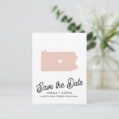 ペンシルバニア州宛先ウェディング任意の色 案内ポストカード (スタンド正面)