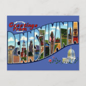 ペンシルバニア州旅行からのヴィンテージの挨拶 ポストカード (正面)