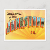 ペンシルバニア州旅行ジョーンズタウンからのご挨拶 ポストカード (正面)