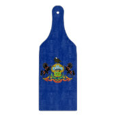 ペンシルバニア州旗を持つガラス製カッティングボードパドル カッティングボード (正面)