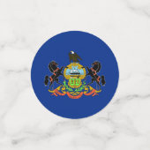 ペンシルバニア州旗を持つテーブル紙吹雪 コンフェッティ (スモール正面)