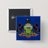 ペンシルバニア州旗を持つボタン 缶バッジ (正面&裏面)