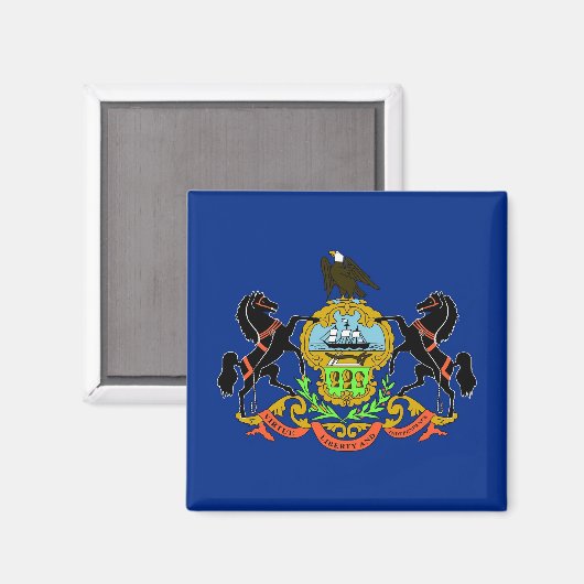 ペンシルバニア州旗を持つマグネット州 – 米国 マグネット (正面/裏面)