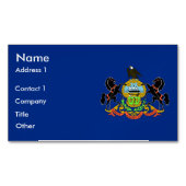 ペンシルバニア州旗を持つ名刺マグネット マグネット名刺 (正面)