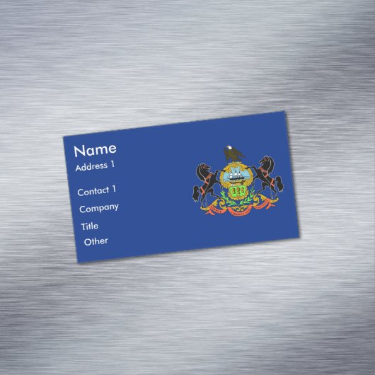 ペンシルバニア州旗を持つ名刺マグネット マグネット名刺 (インサイチュ)