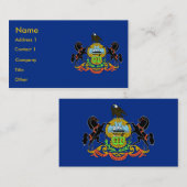 ペンシルバニア州旗を持つ名刺 名刺 (正面/裏面)