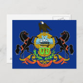 ペンシルバニア州旗を持つ州はがき – USA ポストカード (正面/裏面)