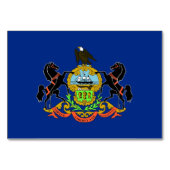 ペンシルバニア州旗を持つ愛国的なテーブルカード テーブルナンバー (正面)