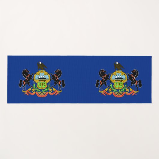 ペンシルバニア州旗を持つ愛国的なヨガマット ヨガマット (正面(横))