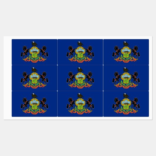 ペンシルバニア州旗を持つ愛国的なラベル州 ラベル (シート)