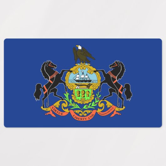 ペンシルバニア州旗を持つ愛国的なラベル州 ラベル (デザイン2)