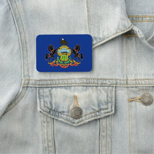 ペンシルバニア州旗を持つ愛国的な名前タグ 名札 (インサイチュ)