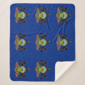 ペンシルバニア州旗を持つ愛国的シェルパ毛布 シェルパブランケット (正面)