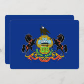 ペンシルバニア州旗を持つ愛国的招待状 招待状 (正面/裏面)