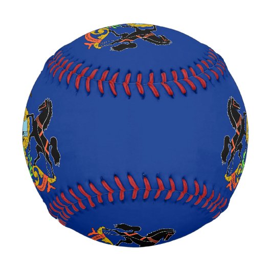 ペンシルバニア州旗を持つ愛国野球 野球ボール (正面)