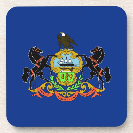 ペンシルバニア州旗を持つ懸命プラスチックのコースター コースター (正面)