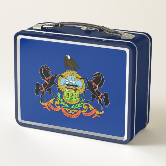 ペンシルバニア州旗を持つ金属ステンレスランチボックス メタルランチボックス (裏面)