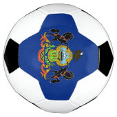 ペンシルバニア州旗を掲げる愛国的サッカーボール サッカーボール (回転)