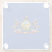 ペンシルバニア州旗デザインデコール ガラスコースター (裏面)