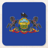 ペンシルバニア州旗デザイン スクエアペーパーコースター (正面)