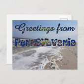 ペンシルバニア州旗ハートUSA ポストカード (正面/裏面)