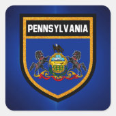 ペンシルバニア州旗 スクエアシール (正面)