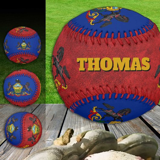 ペンシルバニア州旗，モノグラム/野球ボール 野球ボール