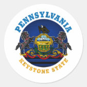 ペンシルバニア州旗 ラウンドシール (正面)
