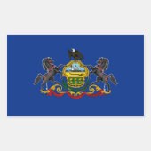 ペンシルバニア州旗、統一された州 長方形シール (正面)