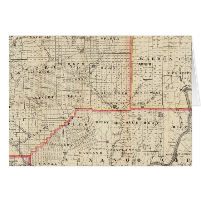 ペンシルバニア州油地域地図 (正面横)