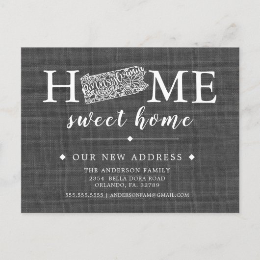 ペンシルバニア州移動発表ポストカード 案内ポストカード (正面)