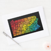 ペンシルバニア州色郡 長方形シール (封筒)