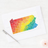 ペンシルバニア州色郡 長方形シール (封筒)