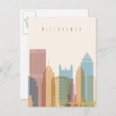 ペンシルバニア州，ピッツバーグ |スカイライン ポストカード (正面/裏面)