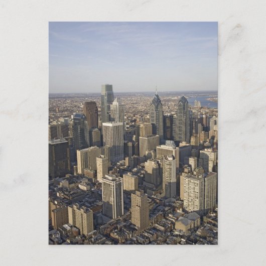 ペンシルバニア州,フィラデルフィアの空中表示 ポストカード (正面)