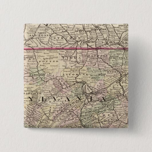 ペンシルバニア州、メリーランド州、ニュージャージー州、デラウェア州 缶バッジ (正面)