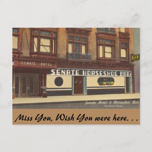 ペンシルバニア州、上院ホースシューバー、ハリスバーグ ポストカード (正面)