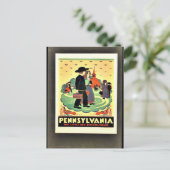 ペンシルバニア州、小さな赤い学校 ポストカード (スタンド正面)