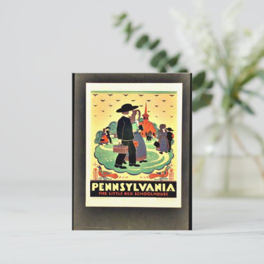 ペンシルバニア州、小さな赤い学校 ポストカード (スタンド正面)