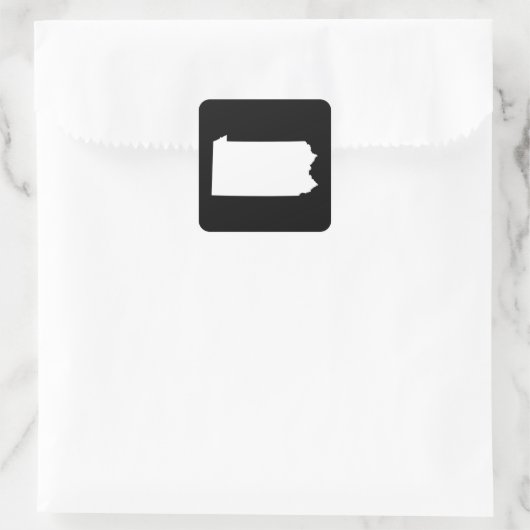 ペンシルバニア州(白と黒) スクエアシール (バッグ)