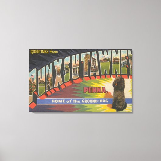 ペンシルバニア州Punxsutawney (Groundhog) キャンバスプリント (正面)