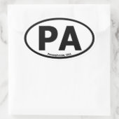 ペンシルバニア楕円ステッカー 楕円形シール (バッグ)